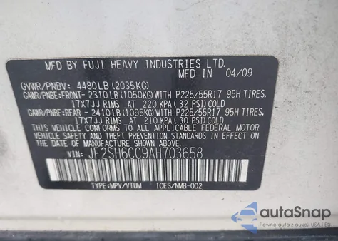 2010 Subaru Forester 2.5X Premium из США, поврежденный, VIN JF2SH6CC9AH703658